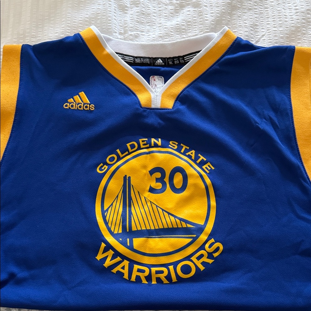 Adidas Kids Stephan Curry Golden State Warriors Blue and Gold Jersey
